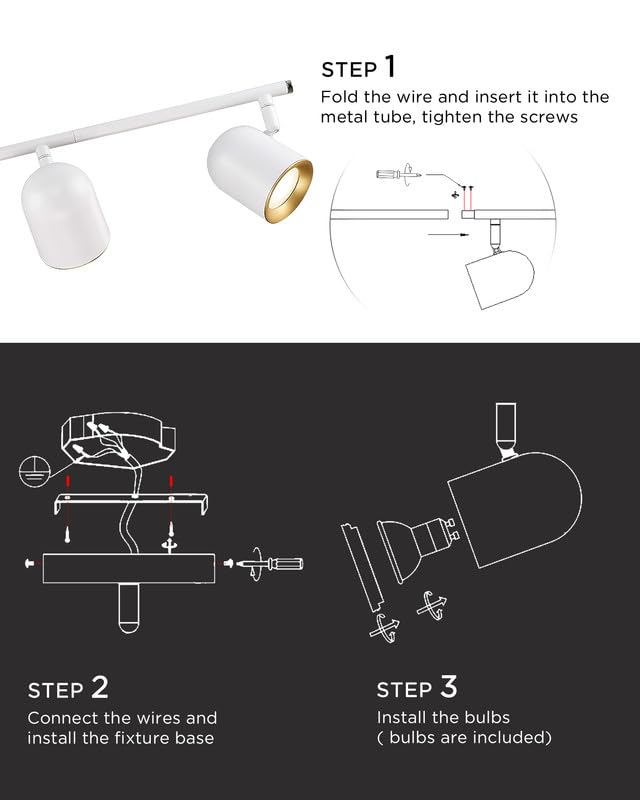 Femila 31 Complete Track Lighting Kits  Flush Mount Ceiling Spot Lights  Led Track Light Gu10 Bulbs(Included) For Kitchen  Dining Room  Bedroom  Hallway  4Fs78Tl-4 Wh