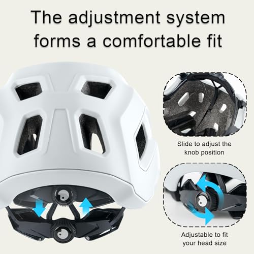OUWOR Bike Helmet for Adult & Youth, Lightweight MTB Helmet with Adjustable Visor for Mountain/Road Cycling, 2 Sizes for M...