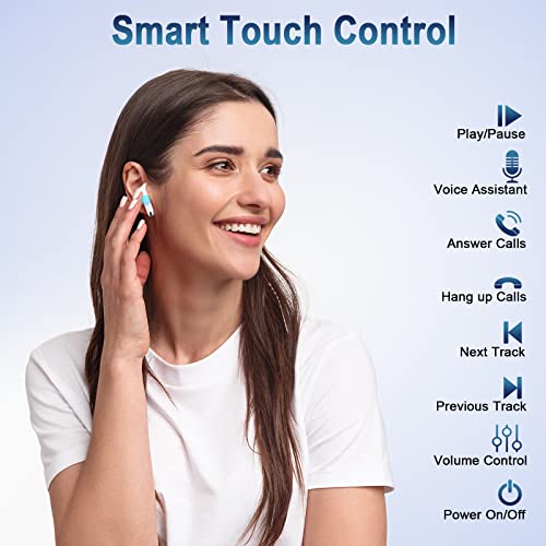 Wireless Earbud Bluetooth 5.3 Headphones with Clear Sound, 40H Playtime, Sport Earbud Touch Control with LED Digital Displ...