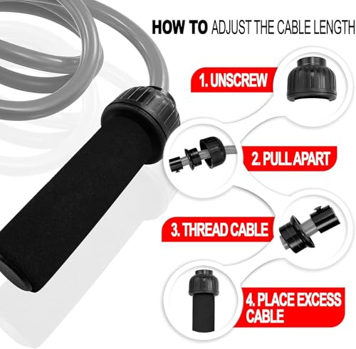 Weighted Jump Rope Workout (1LB) - Tangle-Free Ball Bearing Speed Skipping Rope for MMA Boxing Weight-loss Crossfit Fitnes...