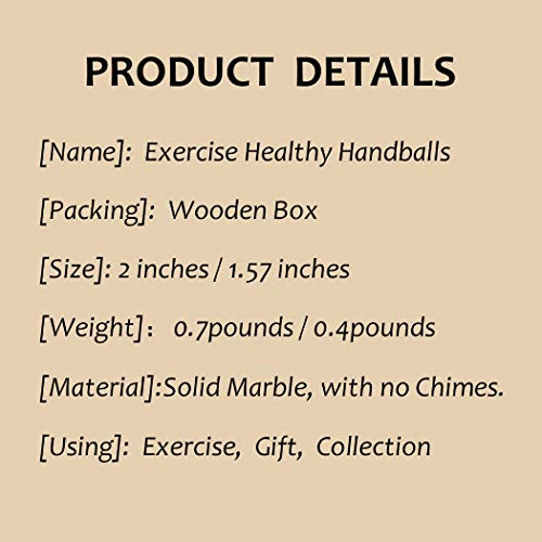 BRABUD 1.57" Marble Green Baoding Balls Chinese Health Exercise Massage Balls Stress Relieve Hand Exercise BS023