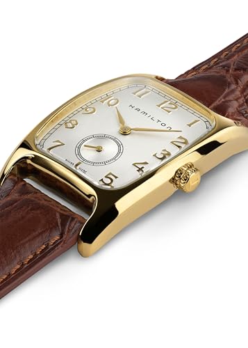 Hamilton American Classic Boulton Quartz Men's Watch, 27mm x 32mm Stainless Steel Case, Swiss Made, White Dial Analog Wris...