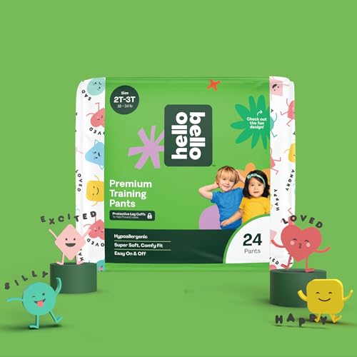 Hello Bello Premium Training Pants 2T-3T, All About Feelings Design, 24ct Jumbo Pack