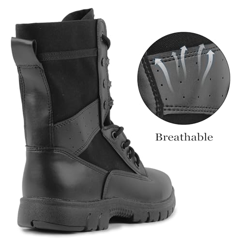 LUDEY Tactical Boots for Men Anti-Slip Comfortable Breathable Military Duty Combat Police Women’s Boots for Outdoor Trekki...
