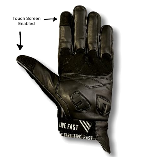 Live Fast Die Last Cholo Motorcycle Gloves - Best Mountain Leather Dirt Bike Moto Riding Motorcycle/Motocross Gloves for M...
