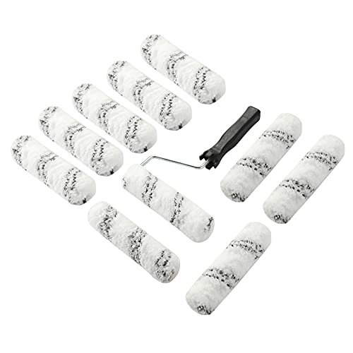 Paint Roller 6 Inch 3/4 in Roller Naps,High-Density Microfiber Mini Roller with Frame,11 Piece Small Paint Roller Tool Kit...