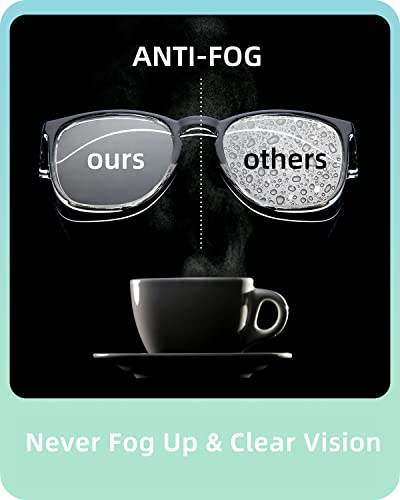 LianSan Oversize Anti-Fog Safety Glasses for Nurses, Z87.1 Certified Goggles for Women, Square UV Protection