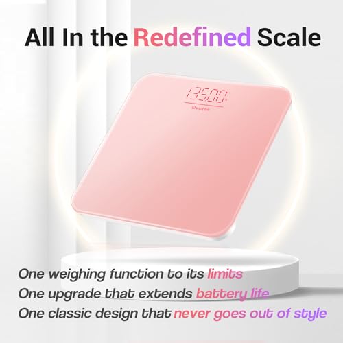 Ovutek Bathroom Scale for Body Weight, Highly Accurate Digital Weighing Machine for People, Upgraded Batteries Included, C...