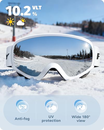 findway Kids Ski Goggles, Kids Snow Snowboard Goggles for Boys Girls Youth OTG