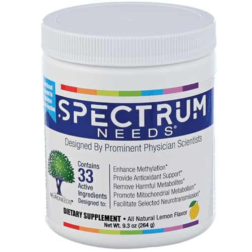 SpectrumNeeds® by NeuroNeeds – Comprehensive Nutritional Support with 33 Active Ingredients for Overall Well-Being Lemon F...