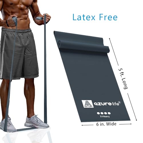 A AZURELIFE Professional 8 Yards Bulk Resistance Bands Rolls or 5,6,7 ft. Long Non-Latex Elastic Exercise Bands, Stretch B...