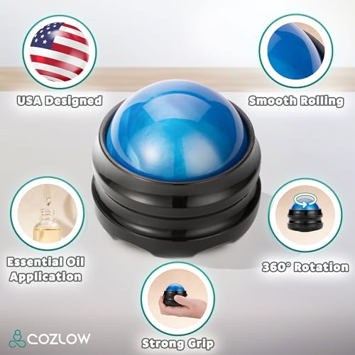 Massage Ball, Muscle Massager Roller Tool for Trigger Point Deep Tissue Release, Hand Held Manual Massage Therapy for Bac...