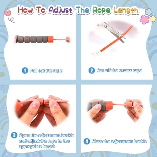 Jump Rope For Kids,Jump Rope Kids,Adjustable Soft Skipping Rope,Toddler Jump Rope With Skin-Friendly Foam Handles For Kid...
