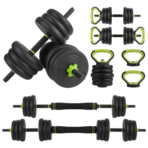 Adjustable Dumbbell Set, 30/44/66/88Lbs Free Weight Set with Connector, 4 In1 Dumbbells Set Used As Barbell, Kettlebells, ...