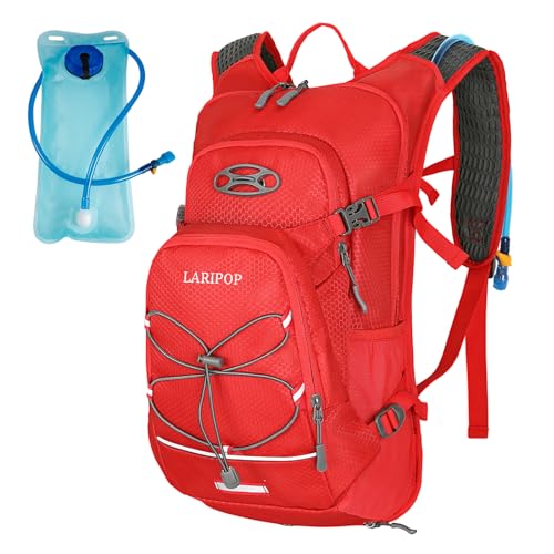 LARIPOP Hydration Backpack, 18L Hiking Backpack with 2L Water Bladder, Lightweight Water Pack for Cycling, Hiking, Biking