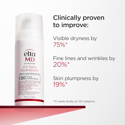 EltaMD UV Daily Face Sunscreen Moisturizer with Zinc Oxide, Daily Face Moisturizer with SPF, Great for Dry, Combination, a...