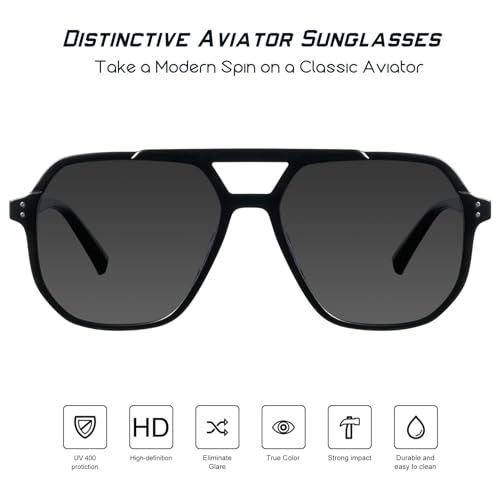 mosanana Oversized Aviator Sunglasses for Women and Men with Polarized Lens MS52243