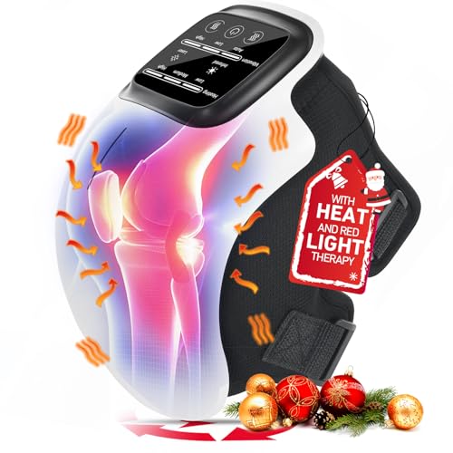 Pokytcox Knee Massager, Large LED Screen, Adjustable Temperature,Cordless Knee Massager with Heat and Vibration, Portable ...