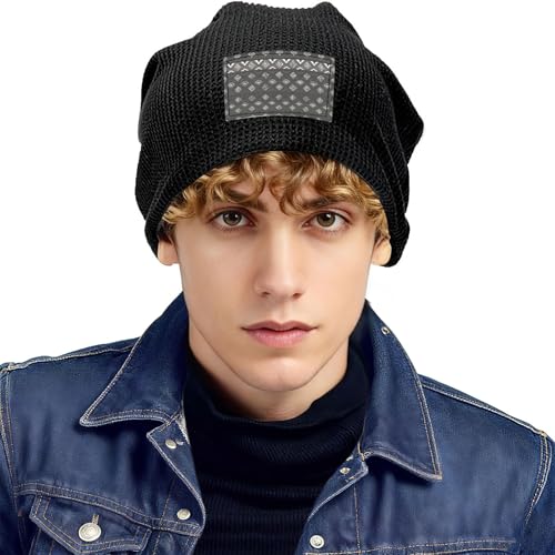 YANYU Grey Tribal Print Lightweight Waffle Pullover Hat Men Women Winter Headwear Outdoor Camping Travel