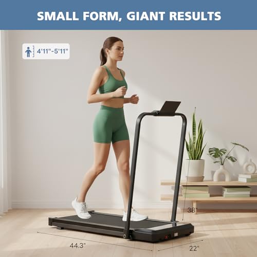 OLIXIS Walking Pad Treadmill for Home, Under Desk Treadmill for Small Space, Portable Design for Home Office Workouts, LED...