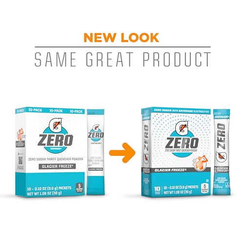 Gatorade - Sports Drinks G Zero Powder Packets Glacier Freeze, 0.10 Ounce(Pack of 10)