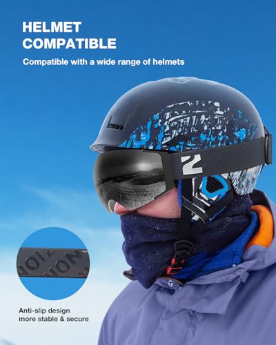 ZIONOR X4 Ski Goggles Magnetic Lens - Snowboard Goggles for Men Women Adult - Snow Goggles Anti-fog UV Protection