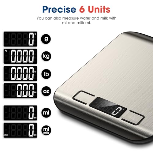 Mik-Nana Food Scale, 22lb Digital Kitchen Scale Weight Grams and Ounces for Baking Cooking Coffee Package Postage, 6 Units...