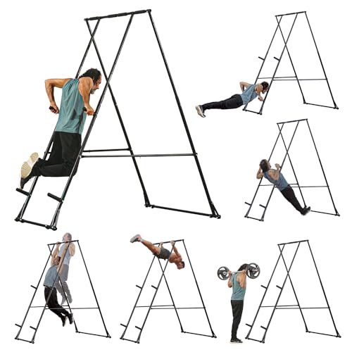 KT High and Foldable Pull Up Dip Station Power Tower Stable Adjustable Multifunctional Exercise Machine Durable Home Gym S...