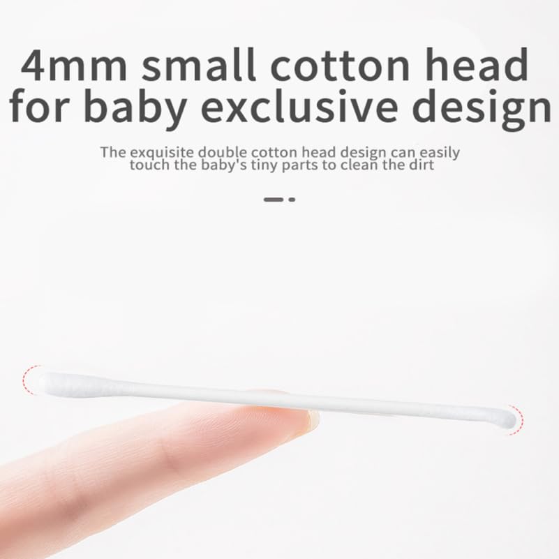 Cotton Swabs for Ears - 800 Pcs Disposable Baby Ear Cleaner Double-Headed for Gentle Wax Removal and Makeup Cleaning Safe Cotton