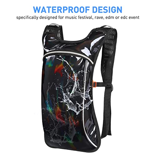 Rave Hydration Pack, Hydration Backpack with 2L Hydration Bladder, Festival Essential Water Backpack for Hiking, Running, ...