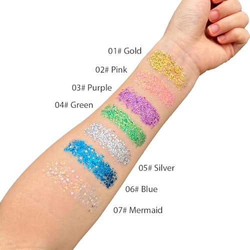 Mysense Pink Body Glitter Stick, Singer Concert Outfit Face Glitter Makeup, Festival Rave Pride Accessories, Hair Glitter ...