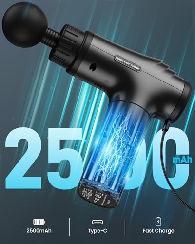 AYURA Massage Gun Deep Tissue, Muscle Massager Gun for Pain Relief, Percussion Massage Gun with 30 Speeds & 6 Heads, Porta...