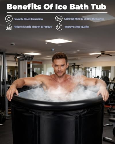 Bubplay Ice Bath Cold Plunge Tub with Cover for Indoor Outdoor for Recovery, Cold Water Therapy, Athletes & Adults -105 Ga...