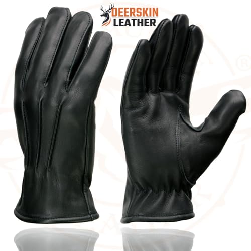 Milwaukee Leather SH865 Men's Black Thermal Lined USA Deerskin Leather Motorcycle Winter Rider Gloves