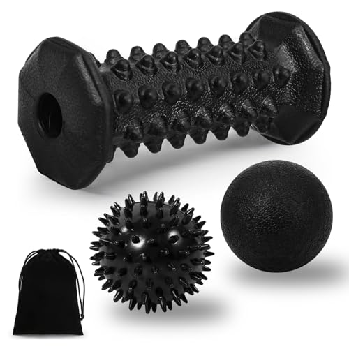 Plantar Fasciitis Relief,Foot Roller Massager,Massage Lacrosse Ball,Spiky Ball Therapy Set for Relieve Plantar Fasciitis,F...