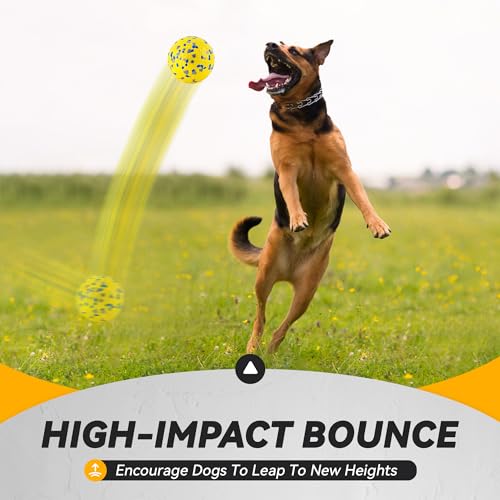 FUSOTO 2Pcs Dog Balls, Tennis Balls for Dog Aggressive Chewers, for Large Medium Small Puppy, Training Catch&Fetch, Water ...