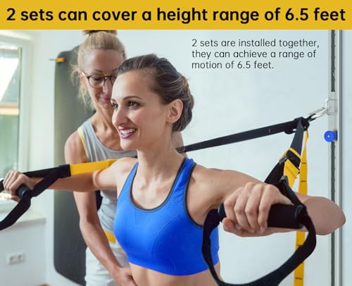 KOMOHOM Wall-Mounted Anchor Fitness System - Adjustable, Multi-Functional, Space Saving Home Gym Solution for Strength Tra...