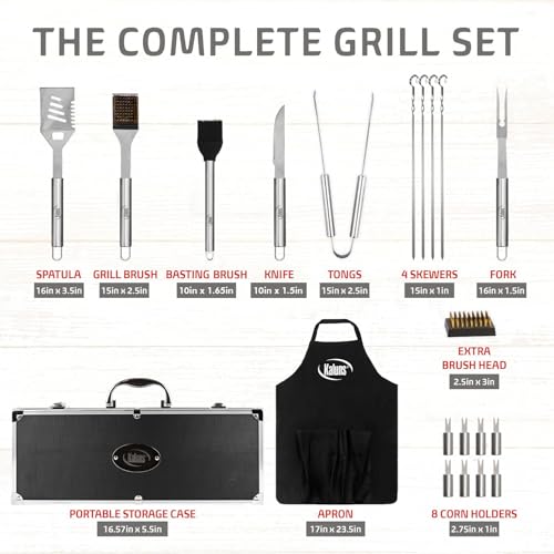 Kaluns BBQ Accessories Grill Tools, Mens Valentines Day Gifts for Him, Heavy Duty Stainless Steel Barbecue Grill Accessori...