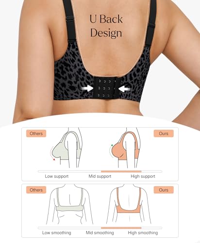 Popilush Wireless Bras Women Seamless No Underwire Push Up Bra Supportive Deep V Bralette Everyday Comfortable T-Shirt Bra