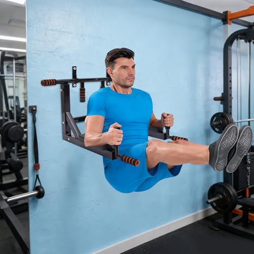 Wall Mounted Pull Up Bar, Multifunctional Dip Station for Indoor, Strength Training Pull-Up Bars Training Equipment Fitnes...