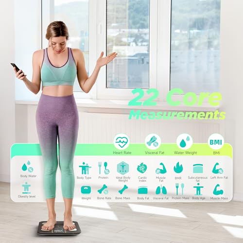 RunStar Scale for Body Weight, Smart Scale with 8-in-1 VA Display, High Precision Bathroom Digital Scale for Body Weight H...