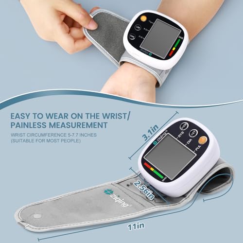Wrist Blood Pressure Monitor for Home Use, Rechargeable Bp Machine Automatic Digital BP Monitor with Voice Broadcast, Larg...