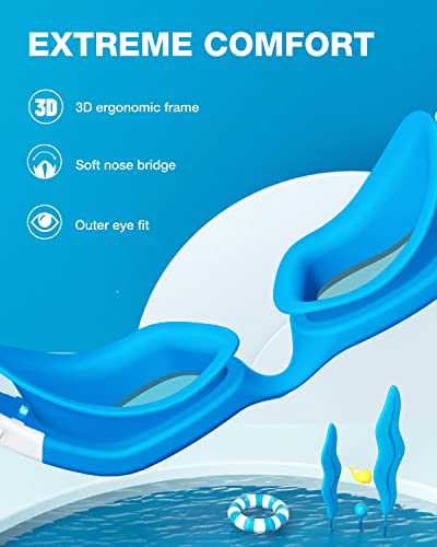 ZIONOR Kids Swim Goggles, 2 Packs G1MINI Polarized Swimming Goggles Girls/Boys