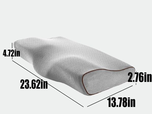 Cervical Neck Pillow - Ergonomic Neck Support Pillow for Neck & Shoulder Pain Relief - Back,Stomach Sleepers,Cervical Anti Snore Pillows,Memory Foam Pillows (Ice Silk Pillowcase-The Coolest)