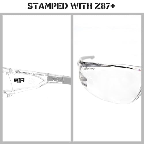 HTS HUNTERSKY ANSI Z87.1 Anti-Fog Wrap-Around Clear Safety Glasses, Pickleball lab chemistry goggles with Scratch Resistant