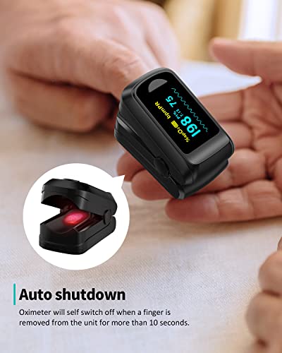 Pulse Oximeter Blood Oxygen Monitor Fingertip HealthTree Bluetooth Pulse Ox with Free APP, O2 Pulse Oximeter Finger and He...