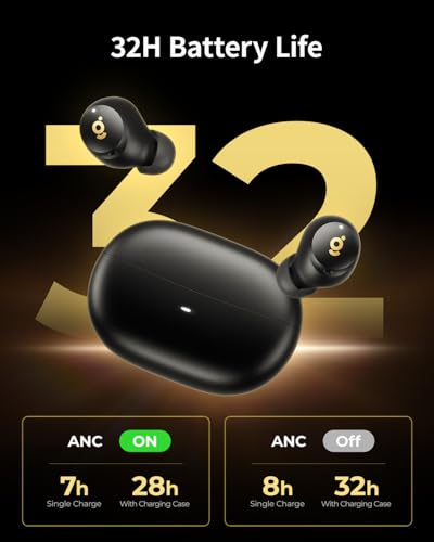 wegear Hybrid Active Noise Cancelling Wireless Earbuds, in Ear Bluetooth 5.4 True Wireless Earphones 6 Mic for AI Clear Ca...
