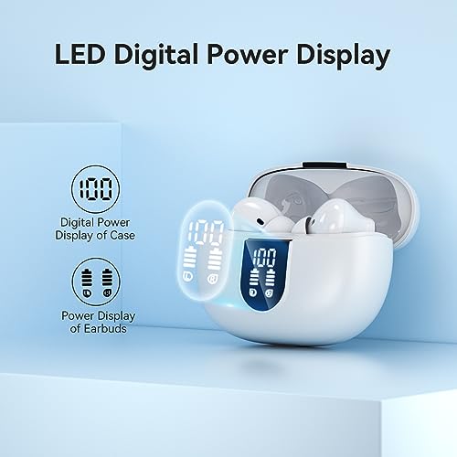 Wireless Earbuds, Bluetooth 5.3 Headphones 40Hrs Playtime Deep Bass Stereo in-Ear Earbud, LED Power Display, Call Noise Ca...