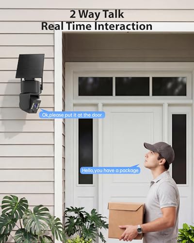 YULIOKPP 2PCK Wireless Outdoor Security Camera - 5G & 2.4G Wi-Fi Outdoor Camera, 2K Pan/Tilt 360° View, Solar/Battery Powe...