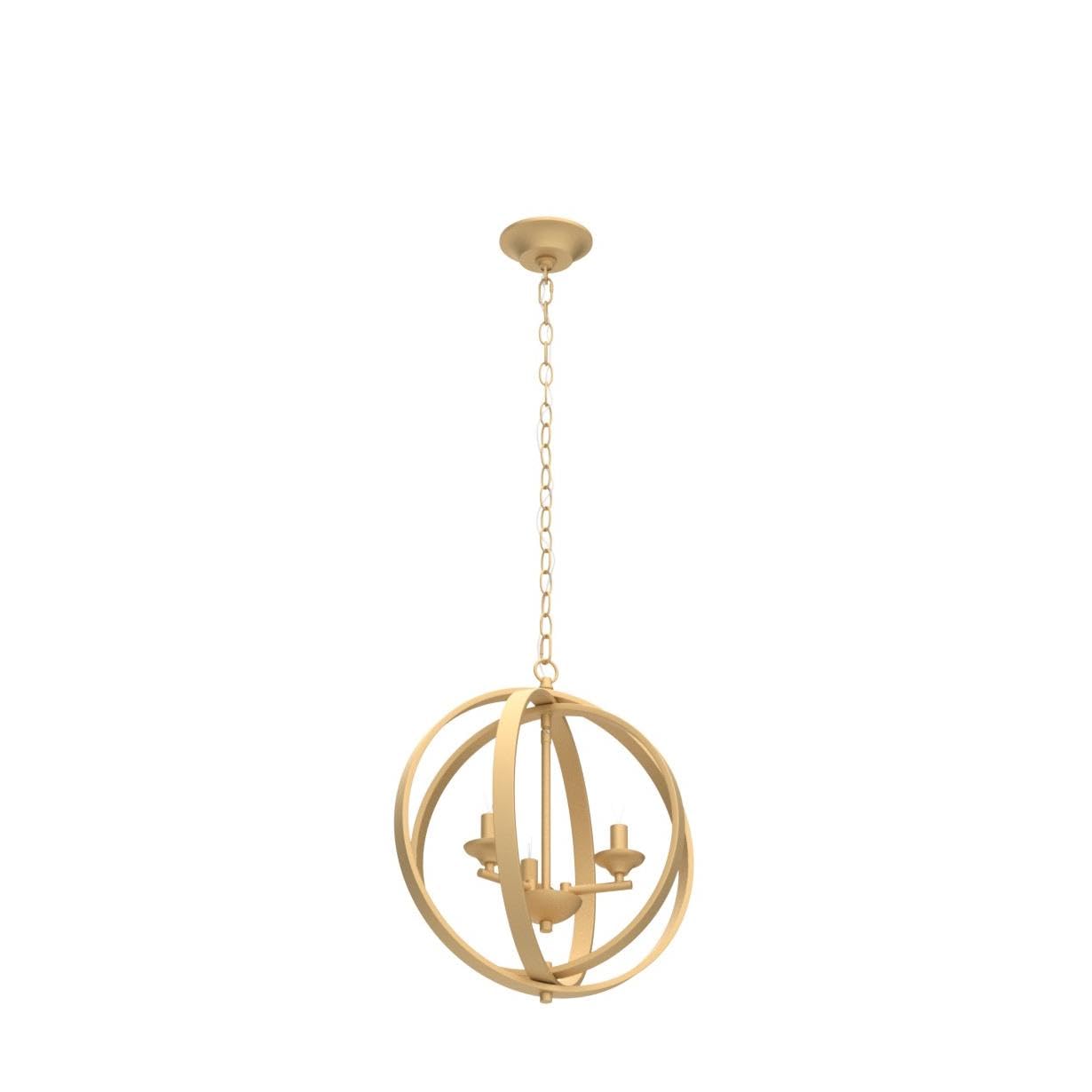 KSANA Gold Orb Chandelier 3 Light Modern Fixture for Dining, Living Room, Bedroom, Foyer, Kitchen